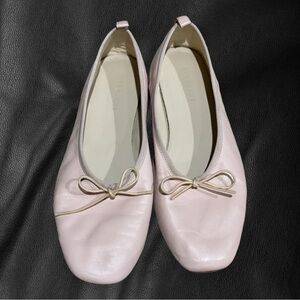 Everlane Italian Made Pink Day Flats with Bow Detail 8.5